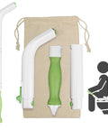 20 Inch Toilet Wiping Aid For Men And Women Multipurpose Personal Hygiene Tool with green grip and carry pouch