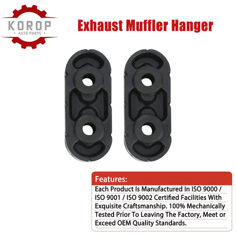 Exhaust Muffler Hanger Insulator Set 2 Pieces for Trucks and SUVs Quiet Ride Vibration Dampening Tailpipe Mounts