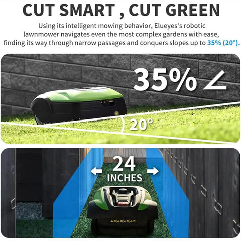 Autonomous Robotic Lawn Mower With App Control For Large Lawns Up To 1500 Square Meters, Ultra Quiet, Adjustable Handling 35 Percent Slope