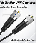 Close-up of RG58 Coax Cable For HAM Radio And CB Antennas 10ft PL259 UHF Male To Male 50 Ohm Low Loss Antenna Cable connectors