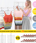 Metal Tank Top Hangers 2 Pack Swivel Closet Organizer Vertical Bra Camisole Rack With Smart Wardrobe Space Saving Design, displaying multiple tank tops.
