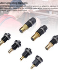 Ultimate Hand Rivet Nut Tool Kit For Furniture And Cars With M3 To M10 Sizes, Hardened Carbon Steel Build For Thin Sheet Metal Jobs, Heavy Duty Industrial Work, And Thick Pipe Projects Featuring A Convenient 7-Size Storage Box. M3-M10 rivet nut tool attachments, steel and brass, shown for drill use