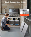 Outdoor Kitchen Access Door 30W X 21H Inches In 304 Stainless Steel Double Doors With Vents installed under grill.