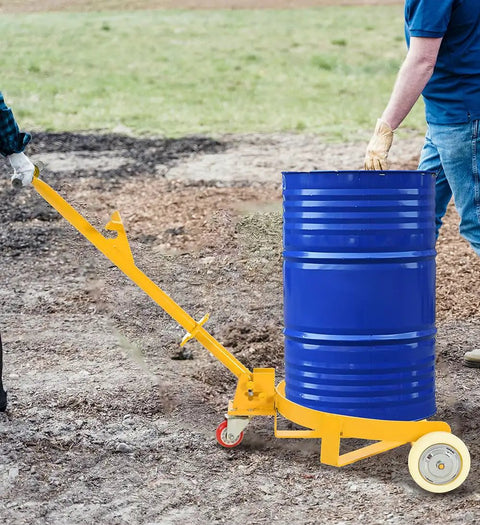 Hella Tough 55 Gallon Drum Dolly With 1200 Lb Capacity Heavy Duty Steel Barrel Mover And Low Profile Oil Drum Cart Swiveling Pu Wheels For No Sweat Industrial Workflow