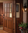 Right Hand Touchscreen Deadbolt With Built In Alarm For Keyless Entry On Main Doors Featuring Rust Resistant Aged Bronze Trim, on a wooden door.