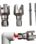 Heavy Duty Pipe Threading Tool Set With Internal And External Thread Openers Built To Last In Rugged Steel 2-Piece Kit shown