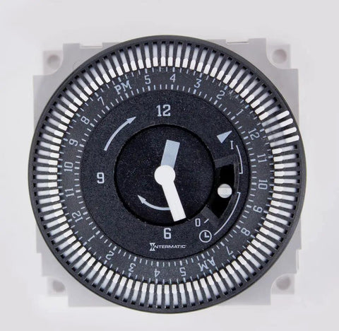 24-Hour Electromechanical Time Switch For Outdoor Use, 40A Auto-Voltage, SPDT And DPDT Operation, NEMA 3R Weatherproof Plastic Enclosure, Adjustable 15 Minute On/Off Timers, Durable Industrial Grade Timer
