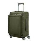 Lineate Softside Expandable Go To Carry On Luggage With Spinner Wheels Cedar Green Effortless Glide Through Premium Steel Cartridge Bearings
