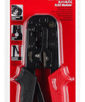 Badass Heavy Duty Wire Stripper With Auto Ratcheting Crimping Tool Rock Solid Pro Grade Build with red grips and precision blades.