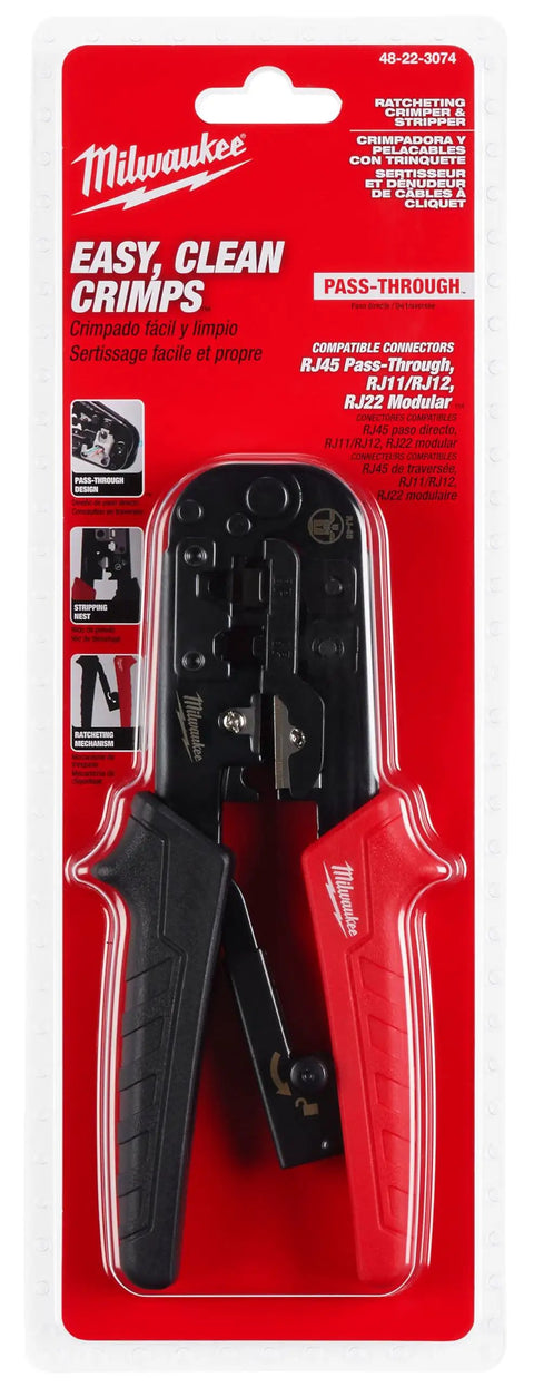 Badass Heavy Duty Wire Stripper With Auto Ratcheting Crimping Tool Rock Solid Pro Grade Build with red grips and precision blades.