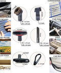 All In One Vacuum Attachments Kit with Universal Hose Adapters, Crevice Tools, Pet Hair Brush, and Upholstery Brush shown.