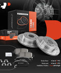 11.49 Inch Rear Drilled And Slotted Disc Brake Rotors And Ceramic Pads Kit For Nissan And Infiniti Models Stops Like A Boss