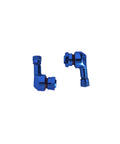 Blue Angled Valve Stem Set With Pre Applied Threadlocker Nut Forged Aluminum Construction 0.357 Inch (8.3mm) Size 2 Pack