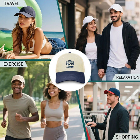 Collage of people wearing Yacht Vibe Womens Adjustable Sport Trucker Hat With Low Profile Fit Six Vent Eyelets Lightweight Breathable