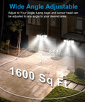 Beast Bright Outdoor Solar Motion Sensor Lights 2 Pack Three Heads Adjustable Flood Light illuminating 1600 sq ft area
