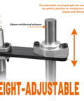 Height-adjustable feature of Handy Compact Desktop Manual Tapping Machine With Bench Vice Portable Vertical Tap Tool
