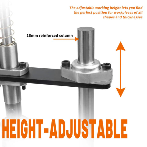 Height-adjustable feature of Handy Compact Desktop Manual Tapping Machine With Bench Vice Portable Vertical Tap Tool