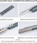 Heavy Duty Double Track Aluminum Sliding Barn Door Rail Kit Wall Or Ceiling Mounted Room Divider connectors for installation