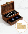 8 Pack Mini Brass Hinge Set For Tiny Boxes And Jewelry Chests 1 Inch Solid Brass Cabinet Drawer Butt Hinges with wooden jewelry box