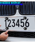 Fresh Swag Heavy Duty Bling License Plate Screw Kit With Rhinestone Diamond Crown Bolts installed on vehicle front.