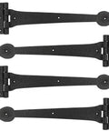 Two Pack 15 Inch Heavy Duty T Shape Strap Hinges With Screws Black Wrought Iron Spade Tip Strap Gate Door Hinges
