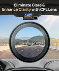 View through Polarizing CPL Filter For A810 Lite T800 And T800E Dash Cams With Snap On Design Anti Glare Lens in use.