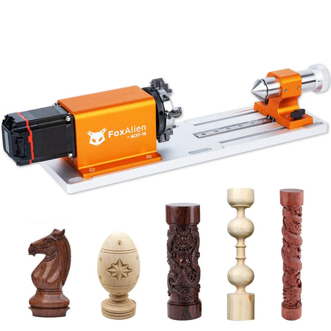 4th Axis Rotary Module For Masuter 3S Xe Ultra Xe Pro CNC Router With Nema23 Closed Loop Stepper And Ten To One Reduction Gearbox showcasing CNC engravings