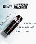 1.375 inch vacuum attachment with dimensions diagram on All Parts Etc backdrop