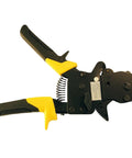 One Hand Cinch Clamp Tool For PEX Tubing 3/8 Inch To 1 Inch, Easy Grip Crimping Tool in Black, yellow accents on handles.
