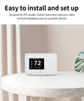 Smart WiFi Thermostat TJ225, 7 Day 8 Period Programmable, Energy Saving Thermostat on a white table