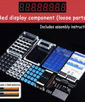 Hands On Soldering Practice Kit With 7 Digit LED Display Calculator And Resistor Decoder, loose parts and batteries included