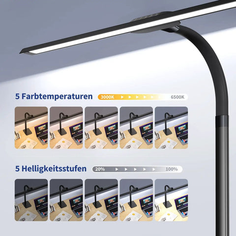 Ultra Wide LED Architect Desk Lamp With Thirty One Point Five Inch Light Bar For Home Office 24W 1800LM showcasing adjustable modes