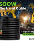 Coiled 50 Ft SOOW Portable Power Cable 12/4 Gauge Four-Conductor, 600V Heavy-Duty Electrical Wire with industrial robots in background