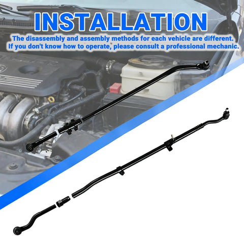 Jeep Wrangler Front Steering Linkage Adjusting Sleeve Drag Link Tie Rod Suspension Kit Heavy Duty Upgrade For 2007 2017 JK And 2018 3.6L 3.8L Replaces DS800982A installed in engine bay