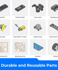 CyberPi Project Based Coding Kit For Kids Ages Eight To Twelve With Hands On STEM Projects Including An Auto Driving Car An Oscillating Fan And A Smart Trash Bin Made To Spark Creative Problem Solving And Real World Tech Skills durable reusable parts set
