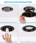 Installation guide for 6 Inch Recessed Light Trim With Rosewood Decor And Detachable Ring For Halo Juno Remodel Housings