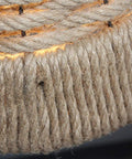 Close-up of Coastal Rope Rattan Handwoven Pendant Lamp In Natural Finish showing intricate rattan weaving detail.