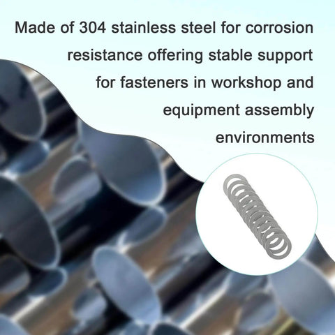 M13 By 19mm 304 Stainless Flat Washer Shim Set 48 Pieces With Four Thicknesses on metal tubes background