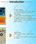 Heavy Duty 15KW Digital High Frequency Induction Heater control panel displaying temperature settings and operational details.
