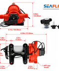 3.3 GPM 45 PSI Self Priming Fresh Water Pump For RV And Caravan With Automatic Demand And Smart Pressure Switch 115V AC Marine