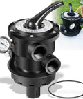 Top Mount Multiport Valve Replacement For Above Ground Sand Filters 1.5 Inch Plumbing Seven Position Control Valve Fits Pro VL Series And Most SandMaster SwimPro GM Dream Line Jacuzzi Filters valve.