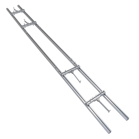 9 Foot Rail Mill Guide System With Aluminum Profiles And Nail Clamps for precise log cutting setup and fast, accurate cuts.