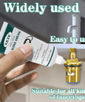 Close-up of KEZE waterproof food-grade silicone grease tube applied to faucet valve seal