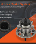 Rear Wheel Hub And Bearing Assembly Pair 512370 for Toyota Yaris 2006-2014, showing 4 lug design and ABS compatibility
