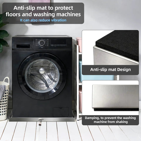 32 By 30 By 2.5 Inch Heavy Duty 304 Stainless Steel Washing Machine Pan With Drain Hole and anti-slip mat