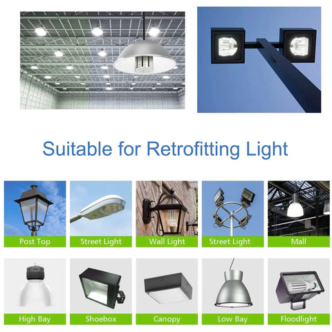 Various lighting fixtures suitable for 120W LED Corn Bulb E39 Mogul Base Ultra Bright Energy Saving 18600 Lumens 5000K White Corn Cob Light Replaces 900W MH HID CFL HPS UL Listed For Warehouse High Bay Street Garage