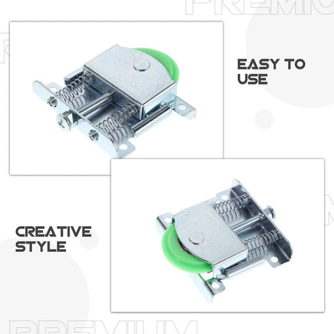 Heavy Duty Sliding Closet Door Hardware Roller Kit For Wardrobe And Cabinet Doors With Steel Frame And Nylon Reinforced Fiber Bearings For Quick Install No Sweat Getting Perfect Smooth Gliding Action For Any Household Home Project Upgrade Today, green wheel