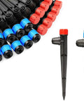 50 Pack Drip Emitters With Stakes For 1/4 Inch Tubing Adjustable 360 Degree Water Flow Universal Sprayers For Garden Irrigation