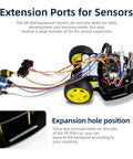 Microbit 2WD Robot Car Kit For Microbit V2 And V15 With Ultrasonic Sensor And MakeCode Graphical Coding DIY Programmable STEM Car For Teens And Adults For STEM Projects, sensor ports and expansion holes