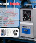Heavy Duty Workhorse 15 Kw 30 To 100 Khz High Frequency Induction Heater Furnace showing control panel and specs for metal welding.